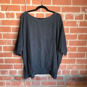 Lisa Bayne gray lagenlook oversized 100% linen top size XL